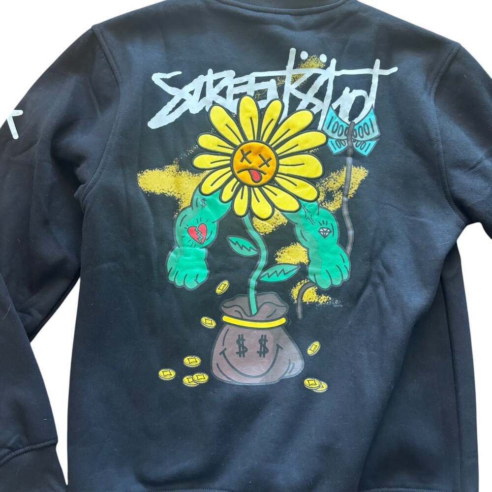 Screenshot Brand Daisy Graffiti Crewneck Sweatshirt Size Medium Black NWT - Picture 7 of 16